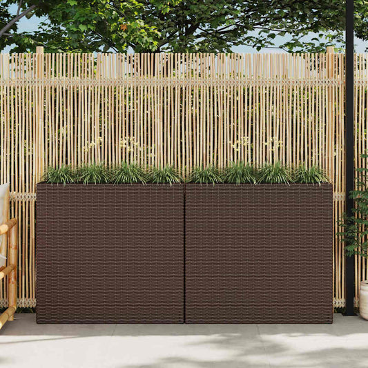 Garten-Hochbeet Mit 4 Töpfen 2 Stk. Poly Rattan