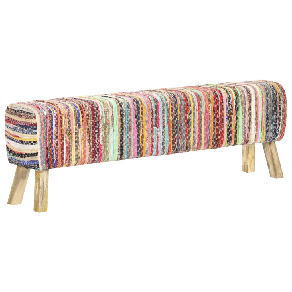 Bank 160 Cm Mehrfarbig Chindi-Stoff