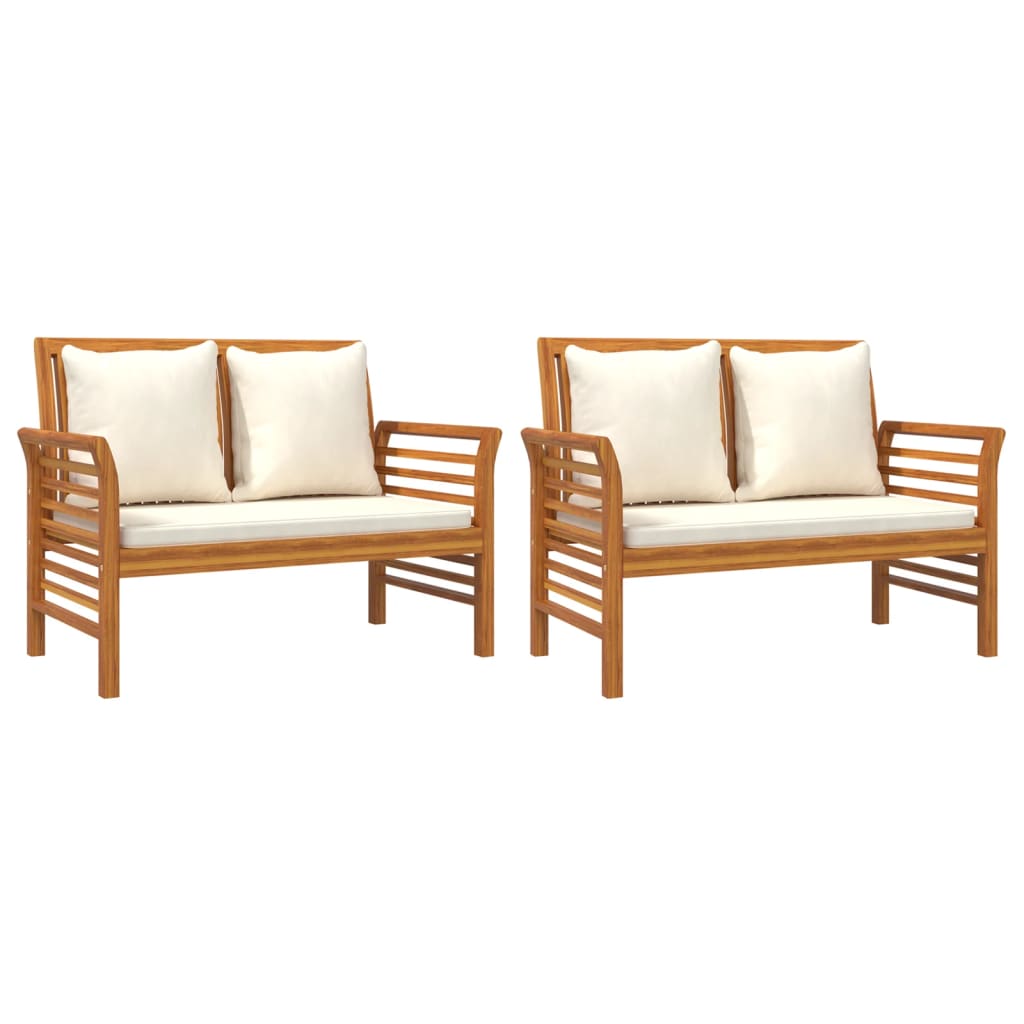 3-Tlg. Garten-Lounge-Set Mit Kissen Massivholz Akazie