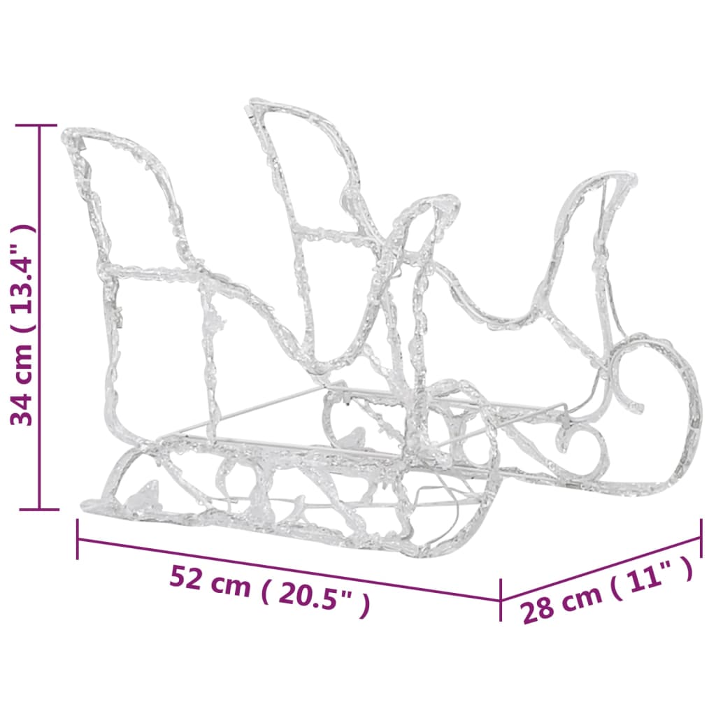 Weihnachtsdekoration Rentiere Mit Schlitten 240 Leds Acryl