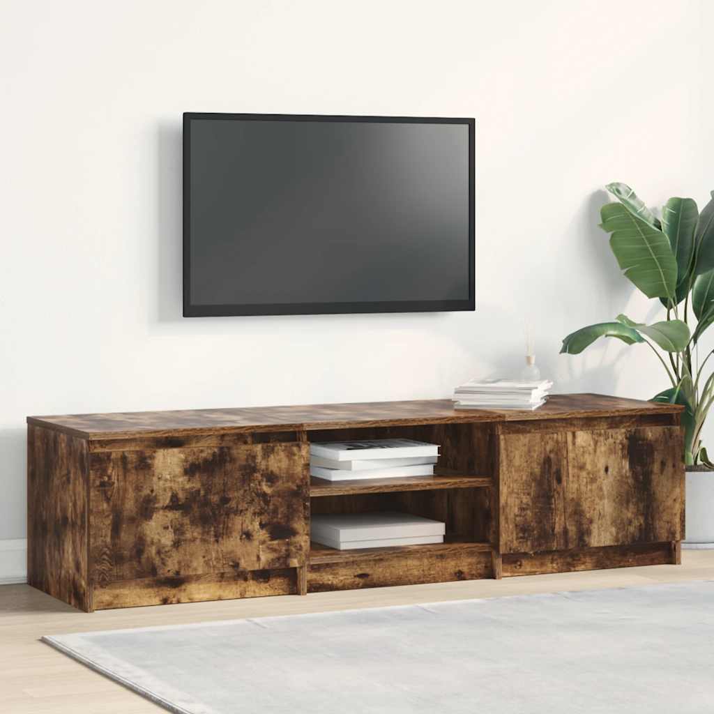 Tv-Schrank Schwarz Eichen-Optik 140X40X36 Cm Holzwerkstoff