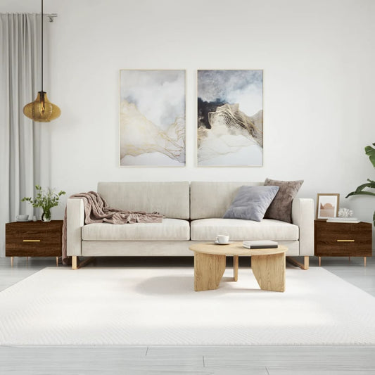 Couchtische 2 Stk. Braun Eichen-Optik 50X50X40 Cm Holzwerkstoff