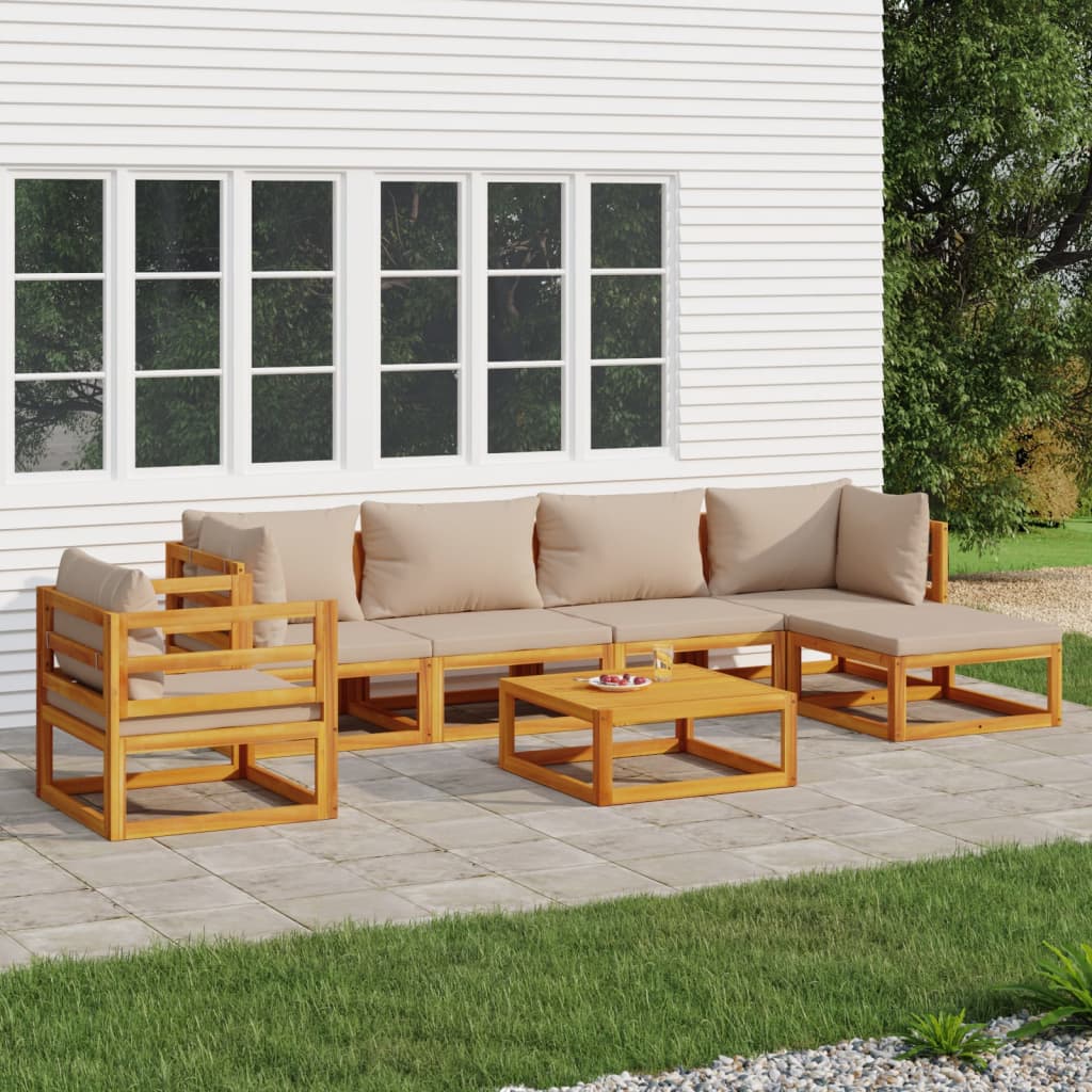 5-Tlg. Garten-Lounge-Set Mit En Kissen Massivholz