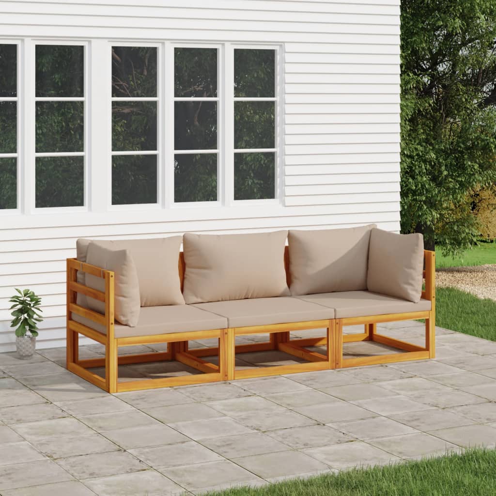 5-Tlg. Garten-Lounge-Set Mit En Kissen Massivholz