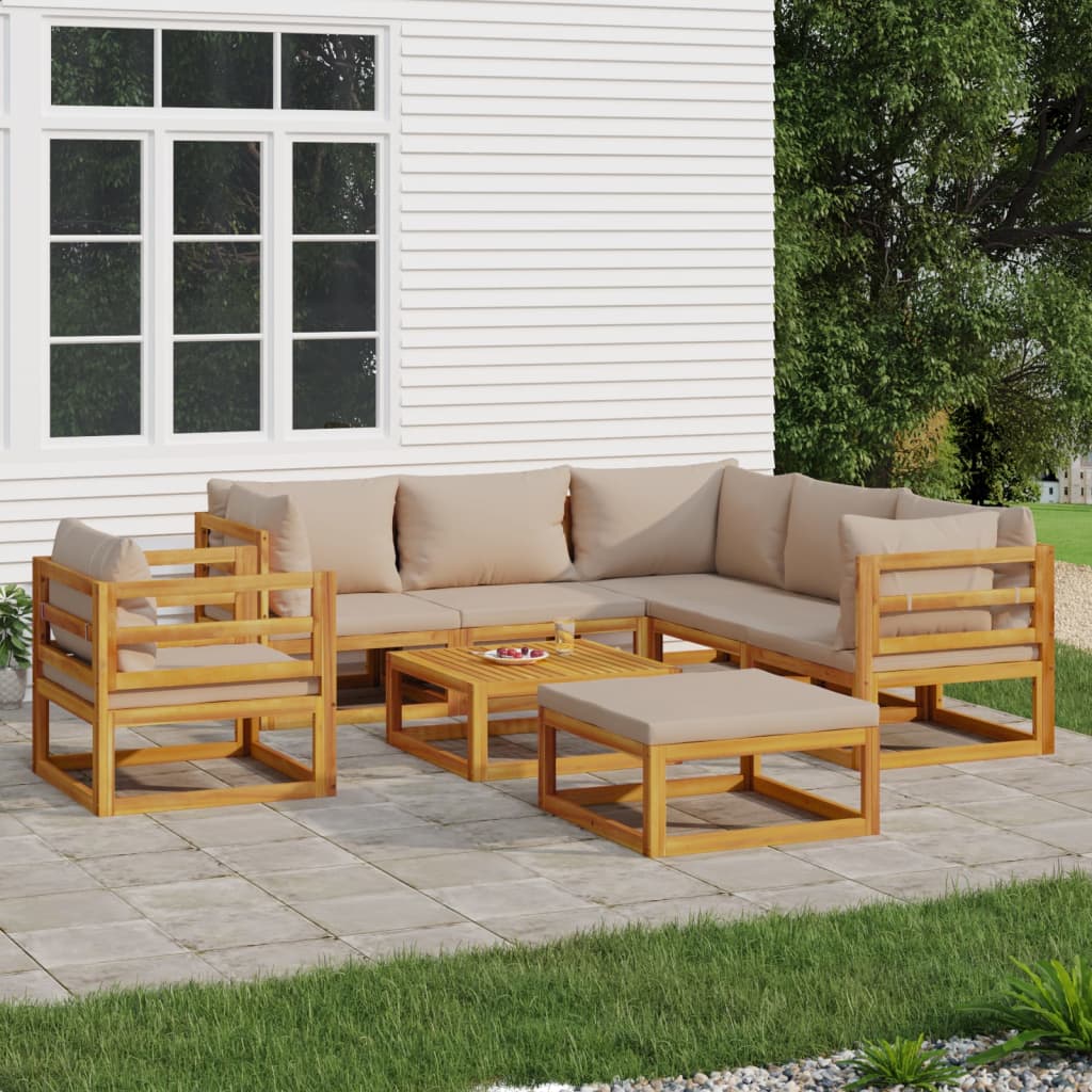 5-Tlg. Garten-Lounge-Set Mit En Kissen Massivholz