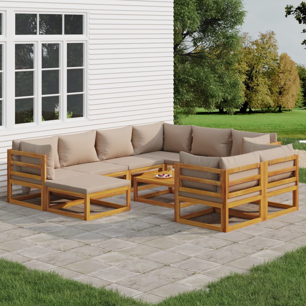 5-Tlg. Garten-Lounge-Set Mit En Kissen Massivholz