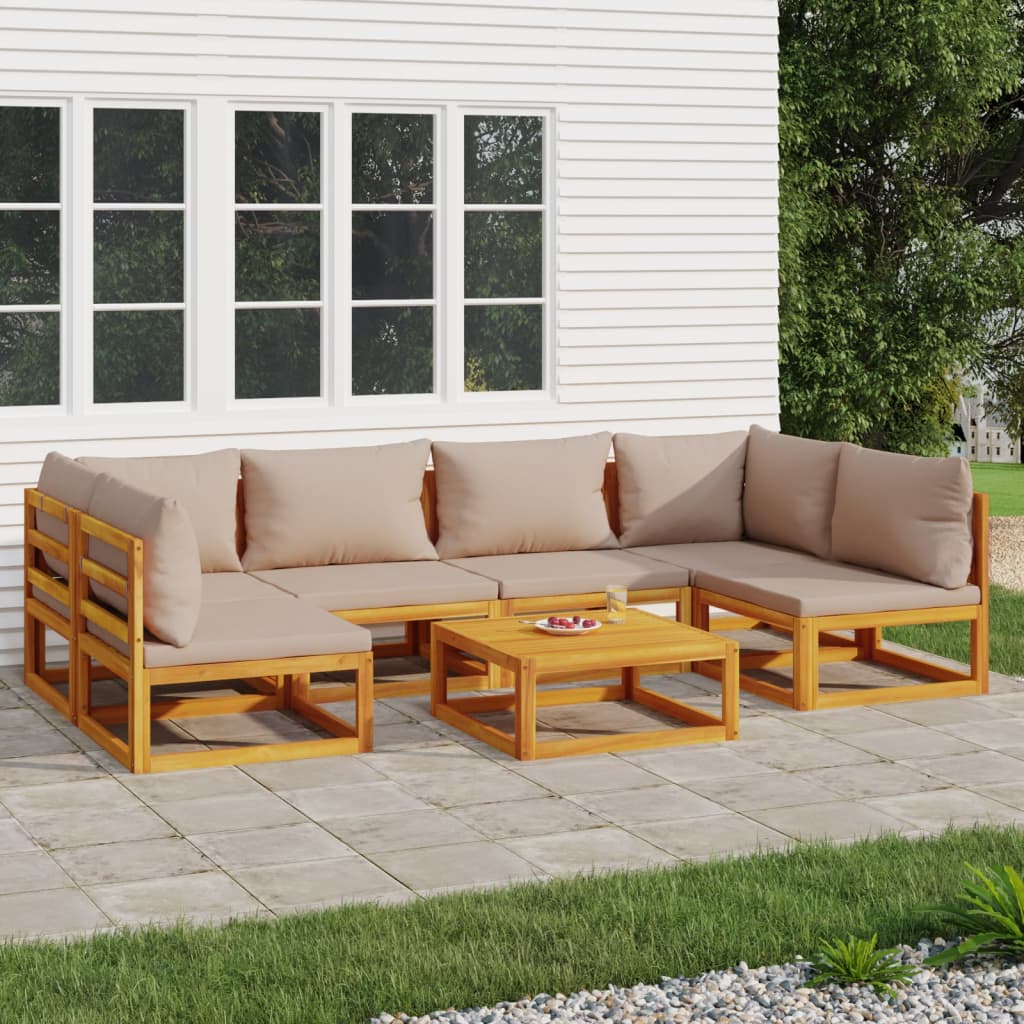 5-Tlg. Garten-Lounge-Set Mit En Kissen Massivholz