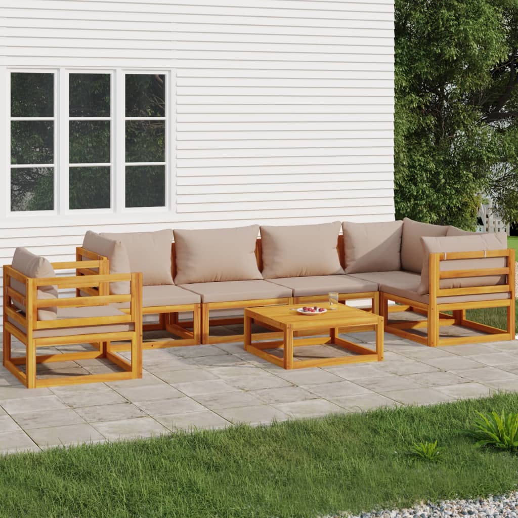 5-Tlg. Garten-Lounge-Set Mit En Kissen Massivholz
