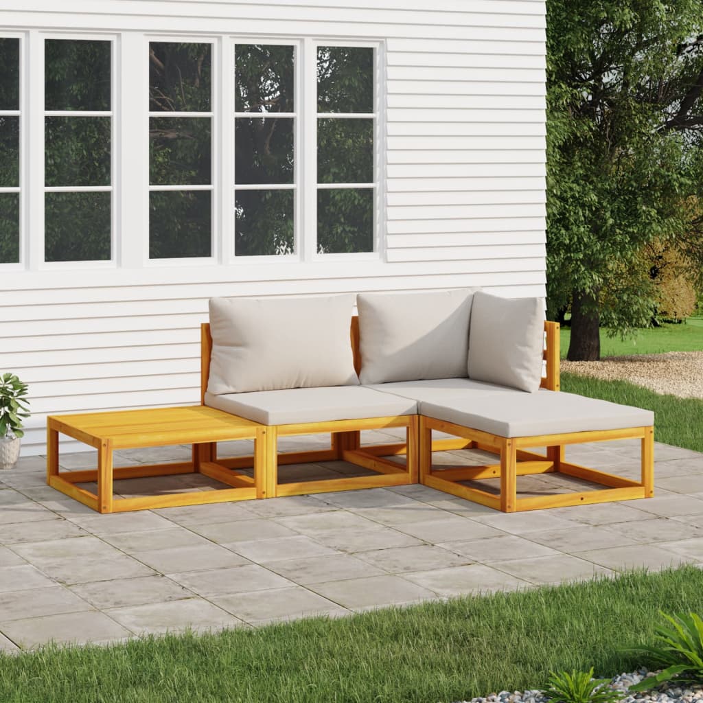 5-Tlg. Garten-Lounge-Set Mit En Kissen Massivholz
