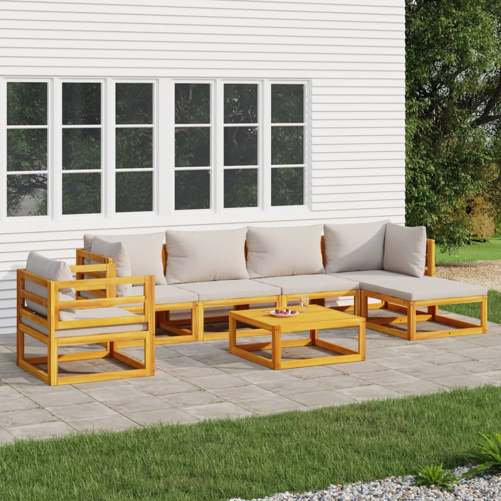 5-Tlg. Garten-Lounge-Set Mit En Kissen Massivholz