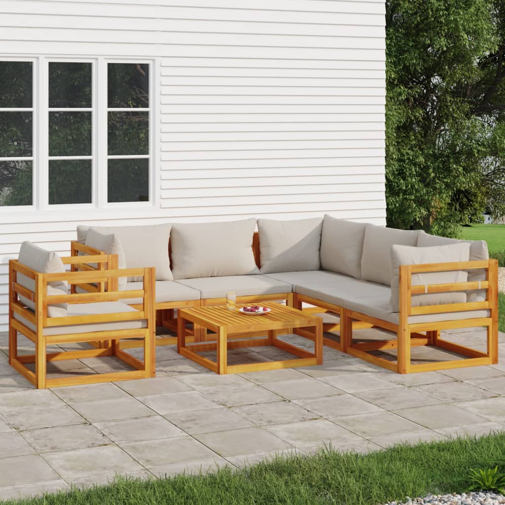 5-Tlg. Garten-Lounge-Set Mit En Kissen Massivholz