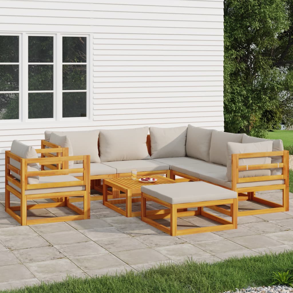 5-Tlg. Garten-Lounge-Set Mit En Kissen Massivholz