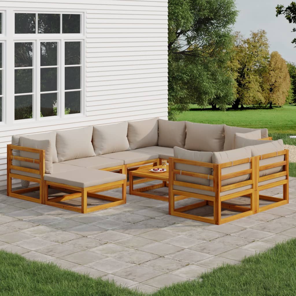 5-Tlg. Garten-Lounge-Set Mit En Kissen Massivholz