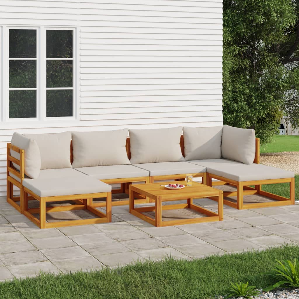 5-Tlg. Garten-Lounge-Set Mit En Kissen Massivholz