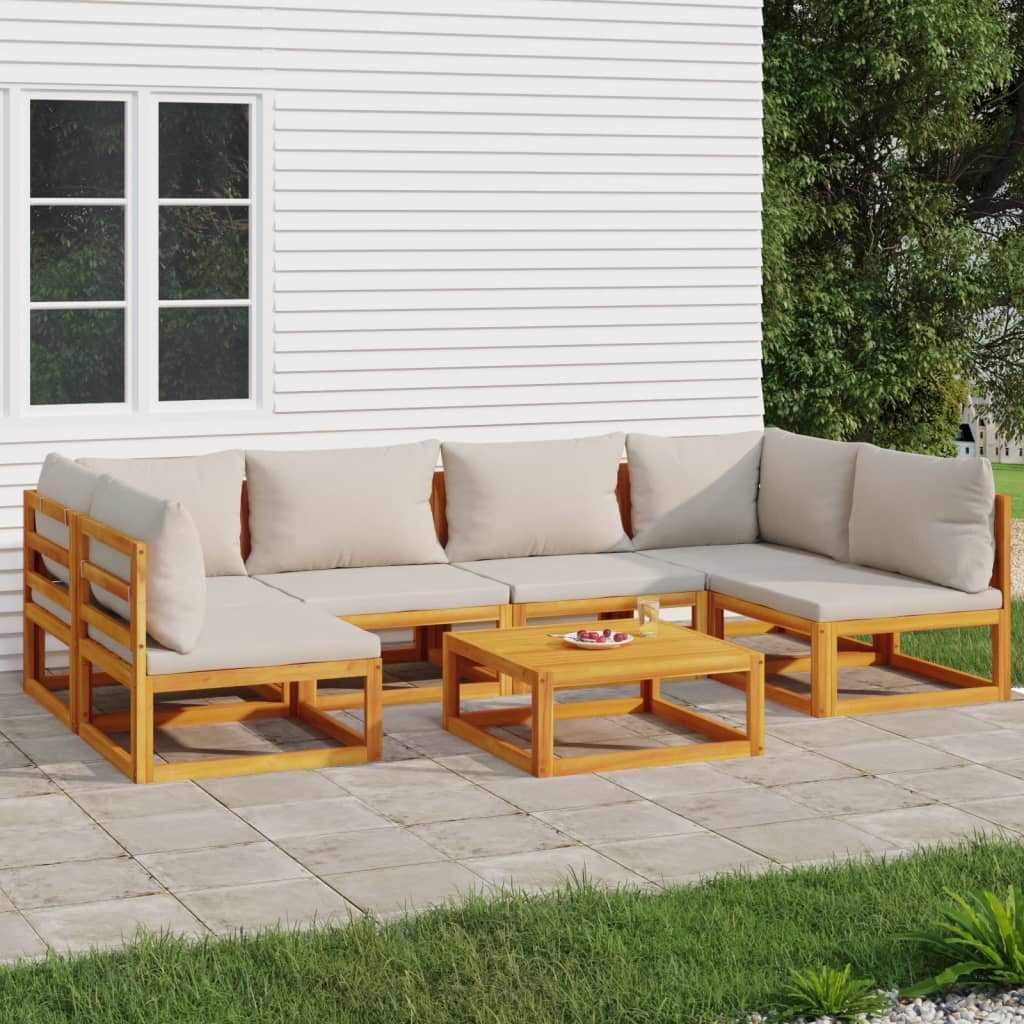 5-Tlg. Garten-Lounge-Set Mit En Kissen Massivholz