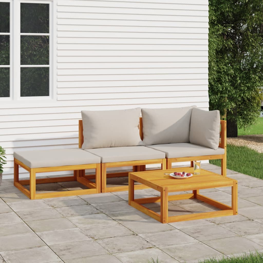 5-Tlg. Garten-Lounge-Set Mit En Kissen Massivholz