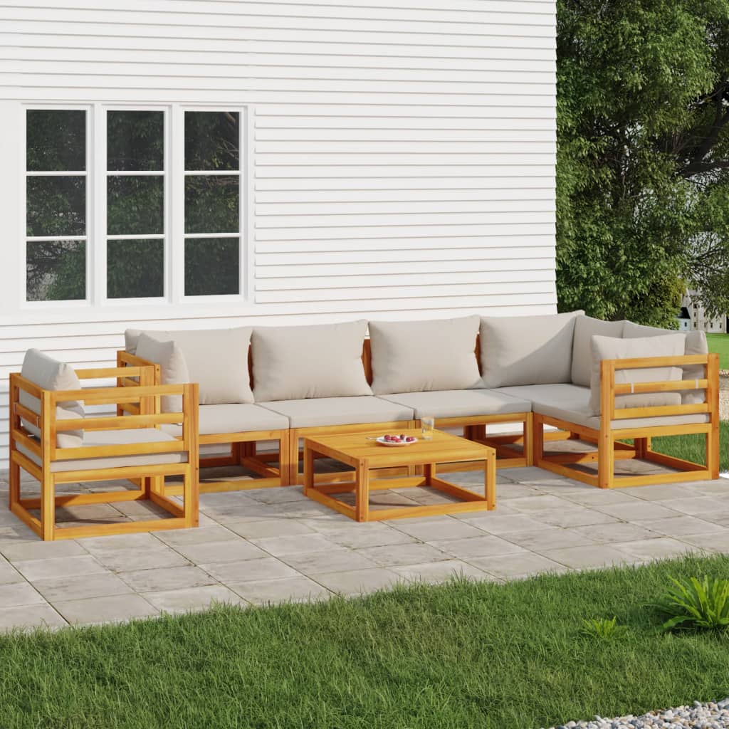 5-Tlg. Garten-Lounge-Set Mit En Kissen Massivholz