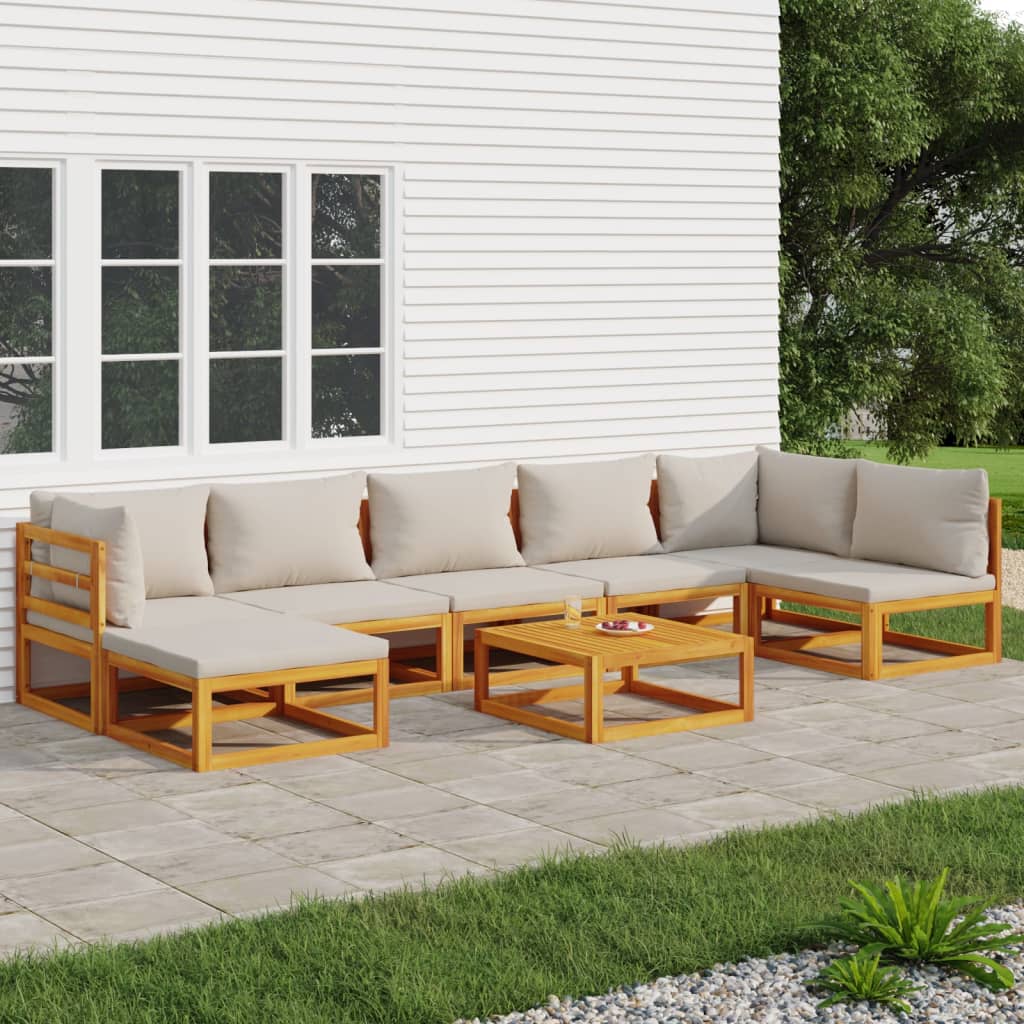 5-Tlg. Garten-Lounge-Set Mit En Kissen Massivholz