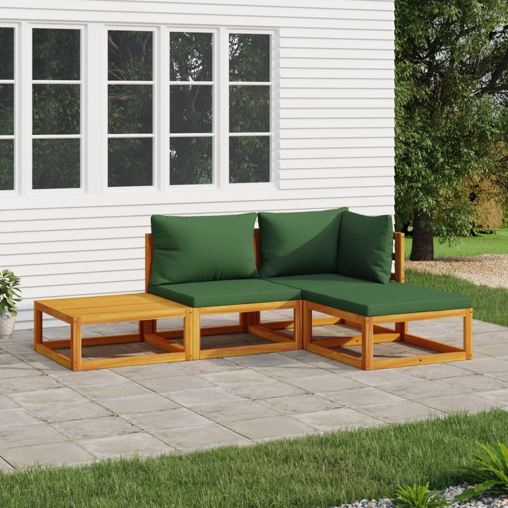5-Tlg. Garten-Lounge-Set Mit En Kissen Massivholz