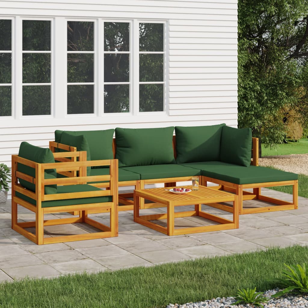 5-Tlg. Garten-Lounge-Set Mit En Kissen Massivholz