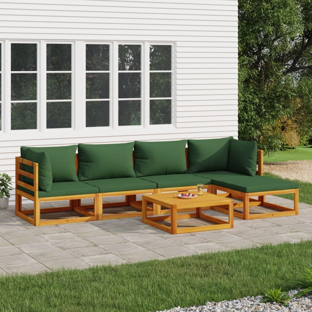 5-Tlg. Garten-Lounge-Set Mit En Kissen Massivholz