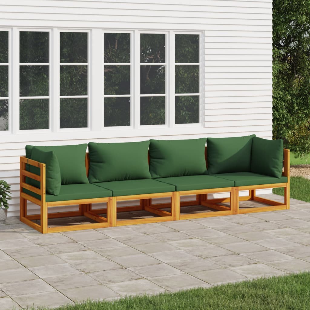 5-Tlg. Garten-Lounge-Set Mit En Kissen Massivholz