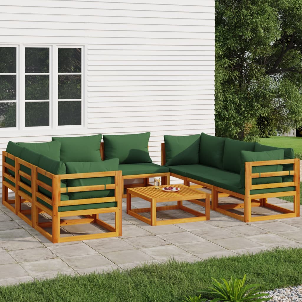 5-Tlg. Garten-Lounge-Set Mit En Kissen Massivholz