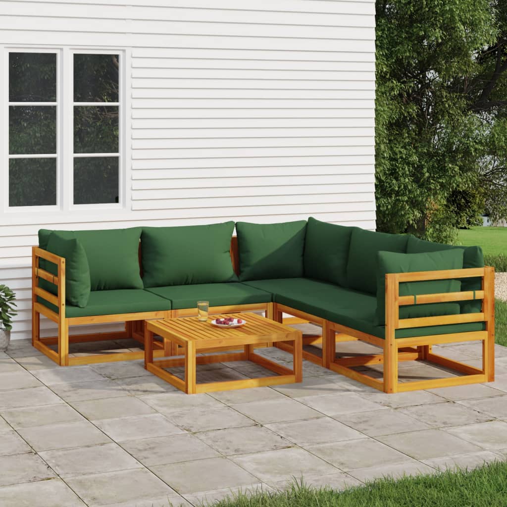 5-Tlg. Garten-Lounge-Set Mit En Kissen Massivholz