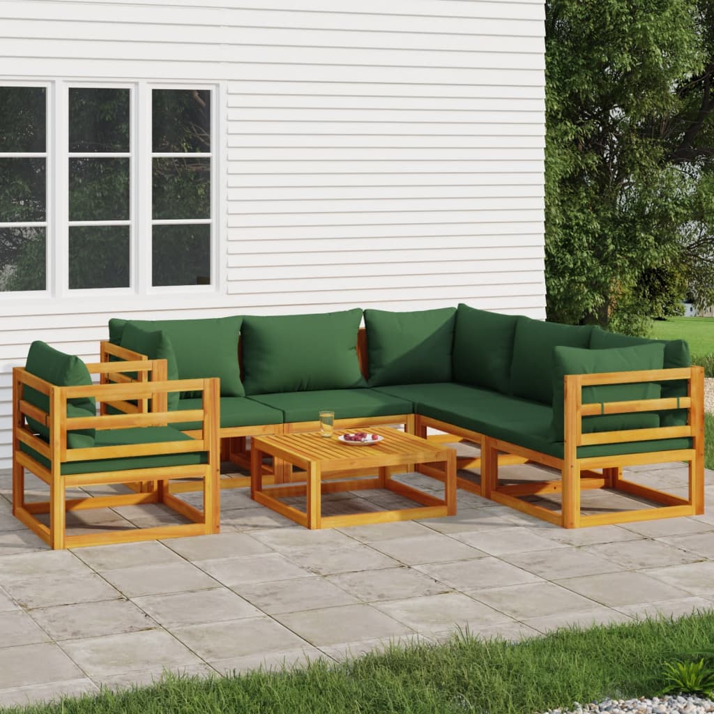 5-Tlg. Garten-Lounge-Set Mit En Kissen Massivholz