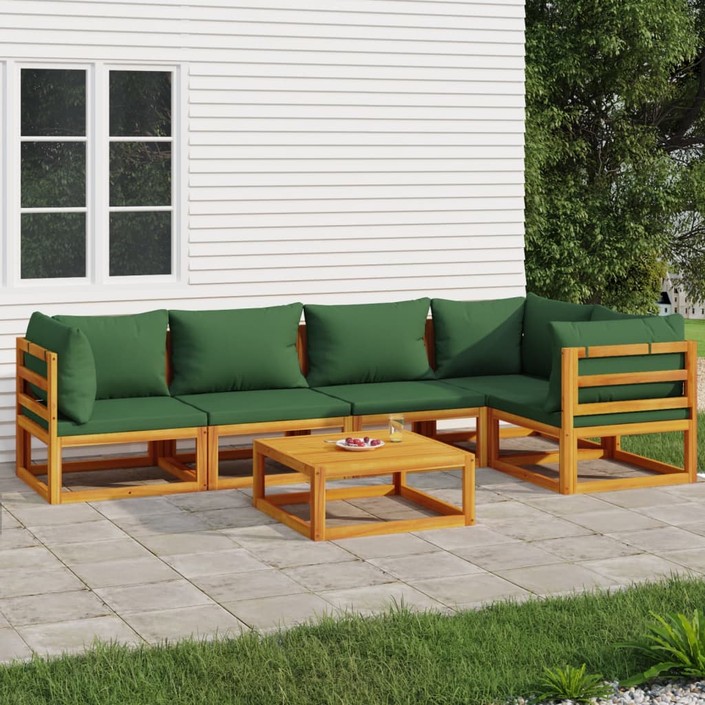 5-Tlg. Garten-Lounge-Set Mit En Kissen Massivholz
