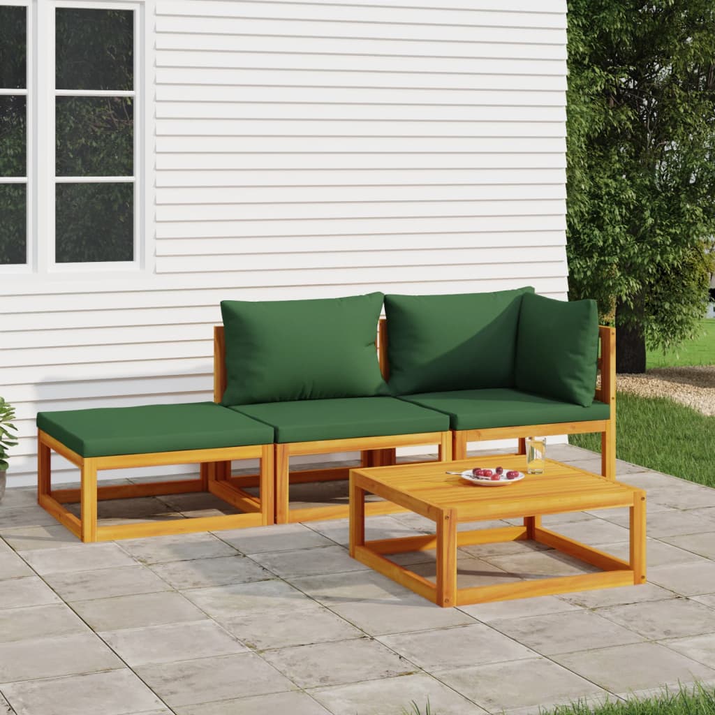 5-Tlg. Garten-Lounge-Set Mit En Kissen Massivholz