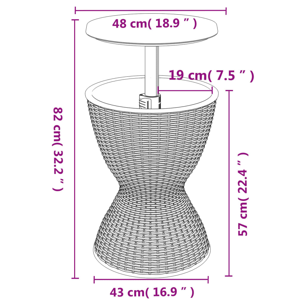 3-In-1 Tisch Mit Eiskühler Polypropylen