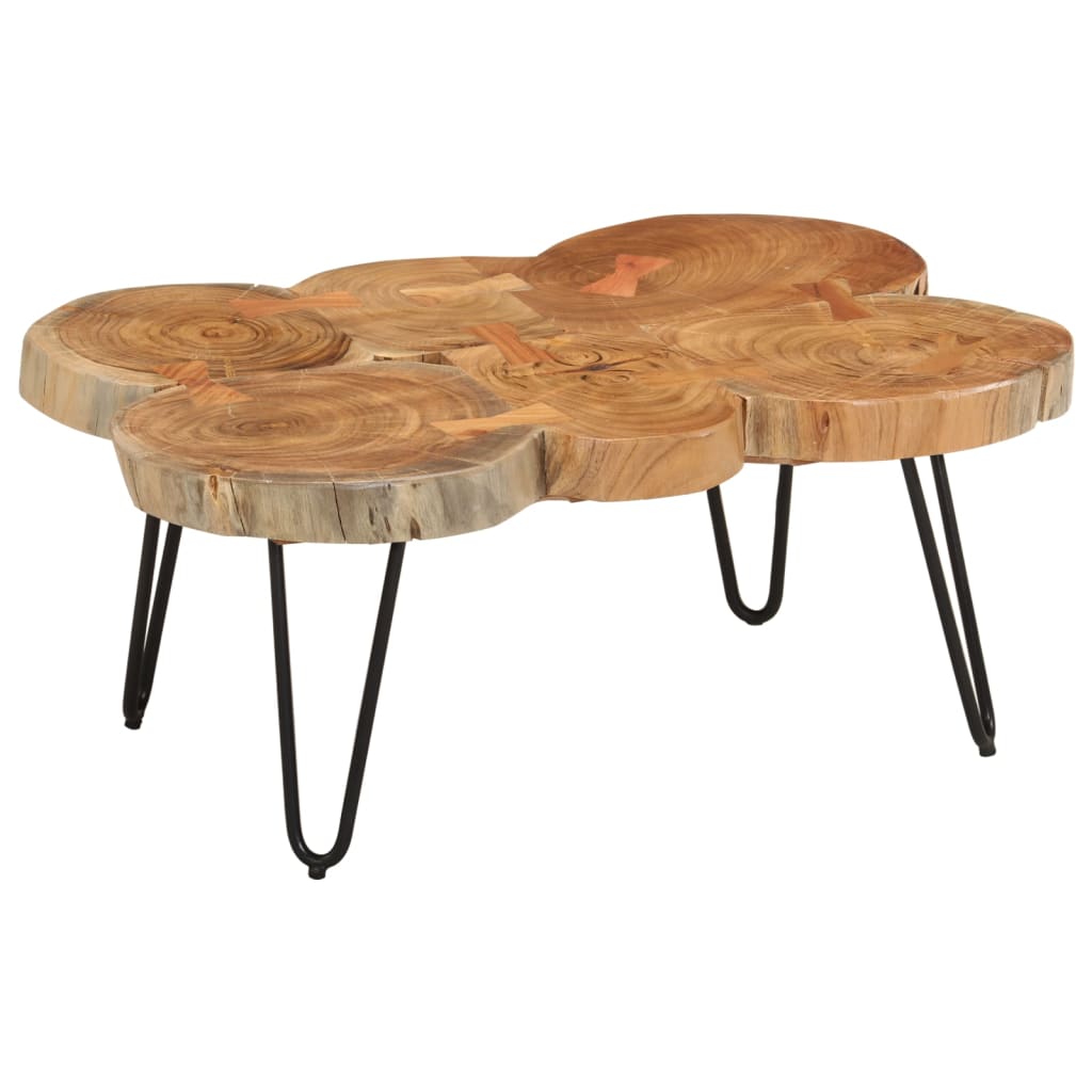 Couchtisch 36 Cm 6 Stämme Massivholz Akazie