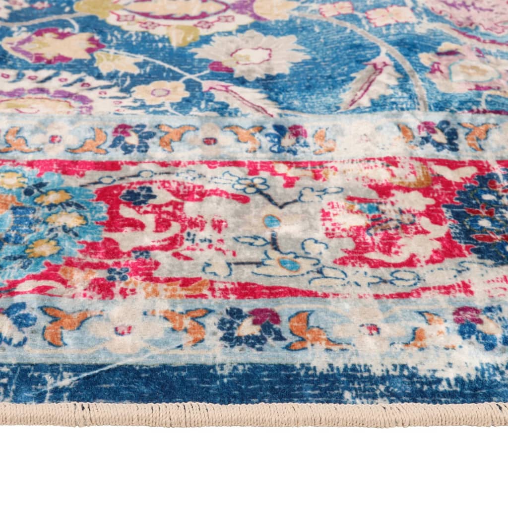 Teppich Waschbar Mehrfarbig Rutschfest Blau Und Rosa