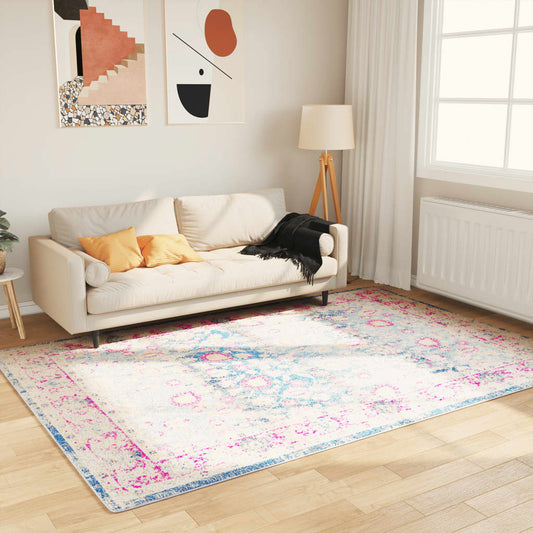 Teppich Waschbar Mehrfarbig Rutschfest Blau Und Rosa