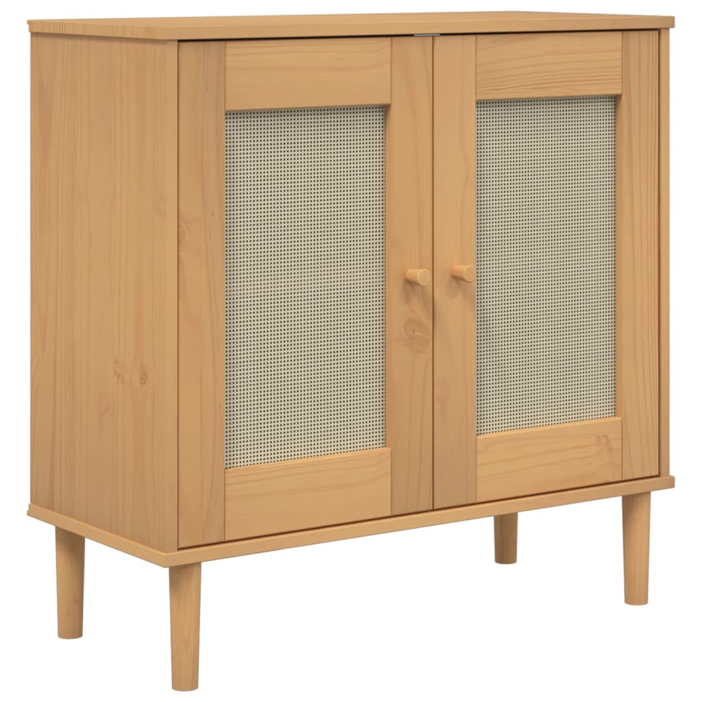 Sideboard Senja Rattan-Optik 80X35X80 Cm Kiefernholz