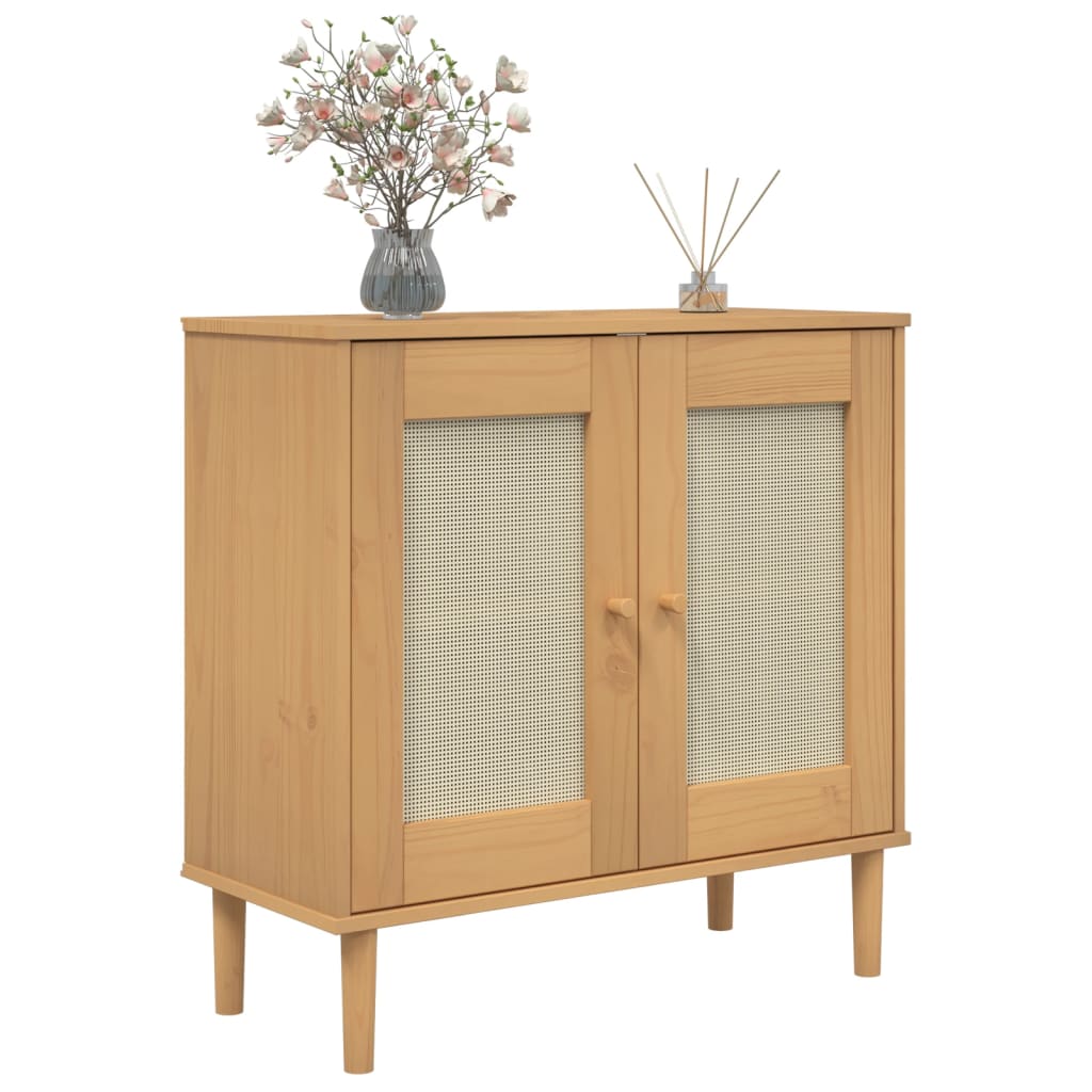 Sideboard Senja Rattan-Optik 80X35X80 Cm Kiefernholz