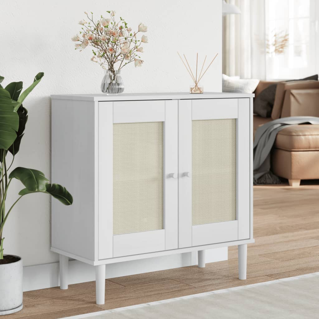 Sideboard Senja Rattan-Optik 80X35X80 Cm Kiefernholz