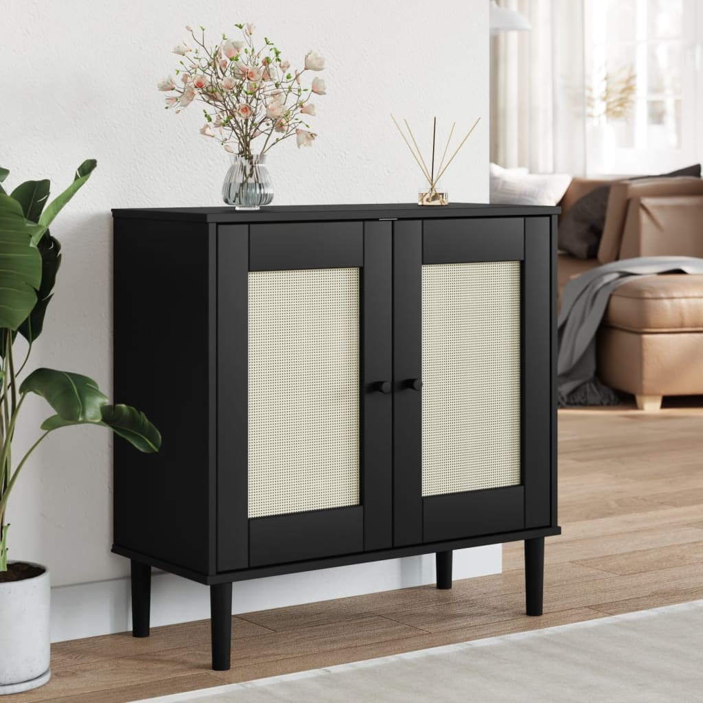 Sideboard Senja Rattan-Optik 80X35X80 Cm Kiefernholz