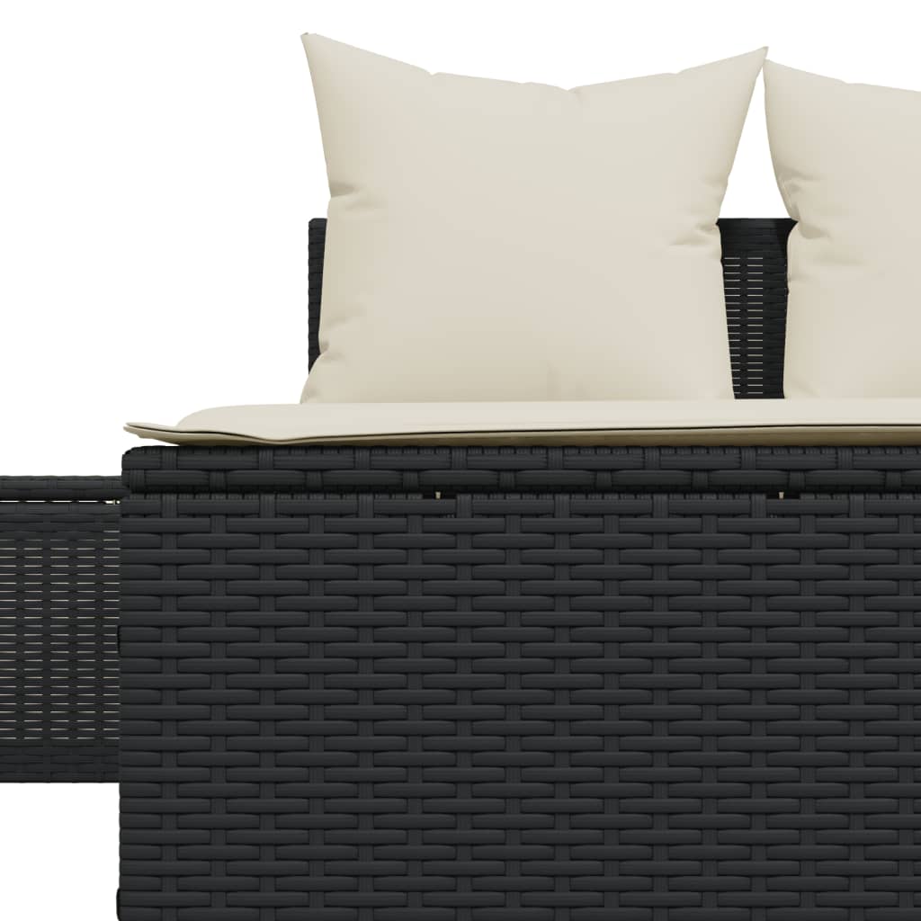 Doppel-Sonnenliege Mit Kissen Poly Rattan