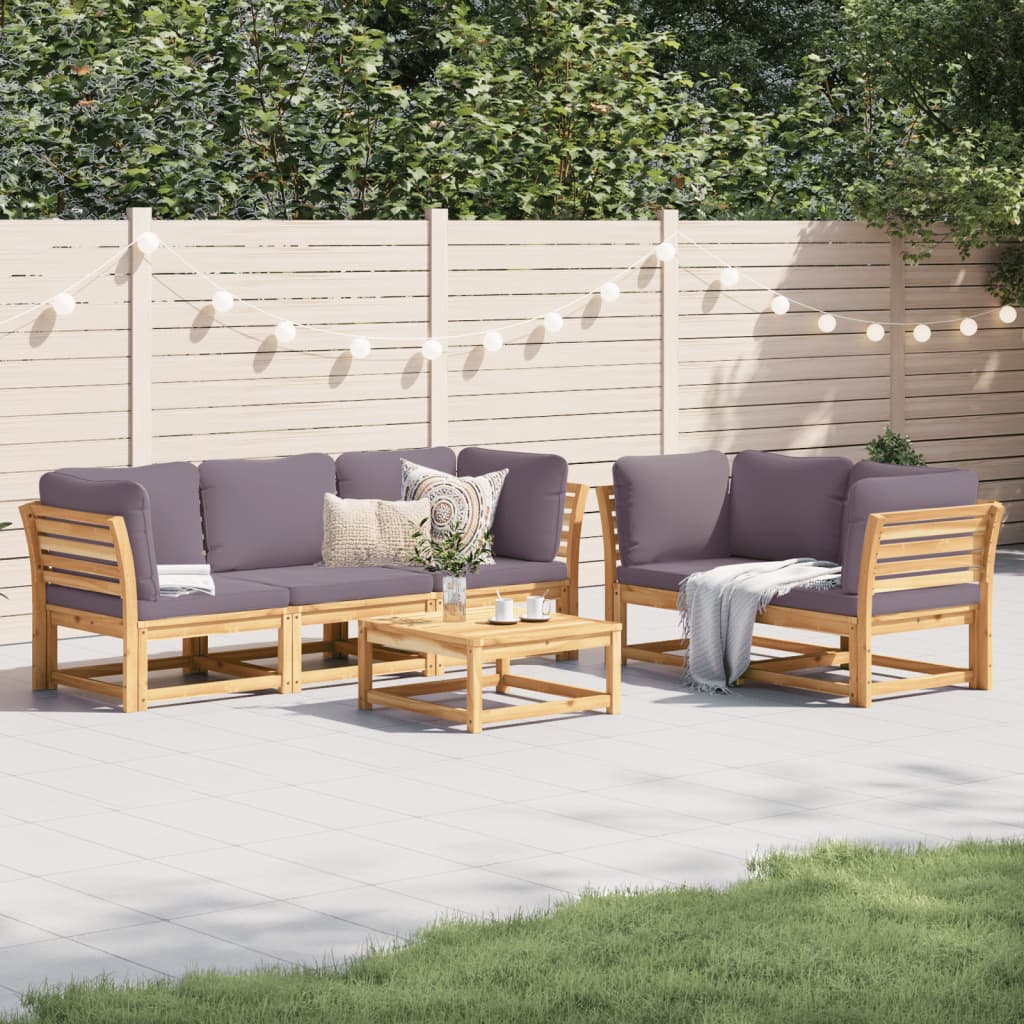 3-Tlg. Garten-Lounge-Set Mit Kissen Massivholz Akazie