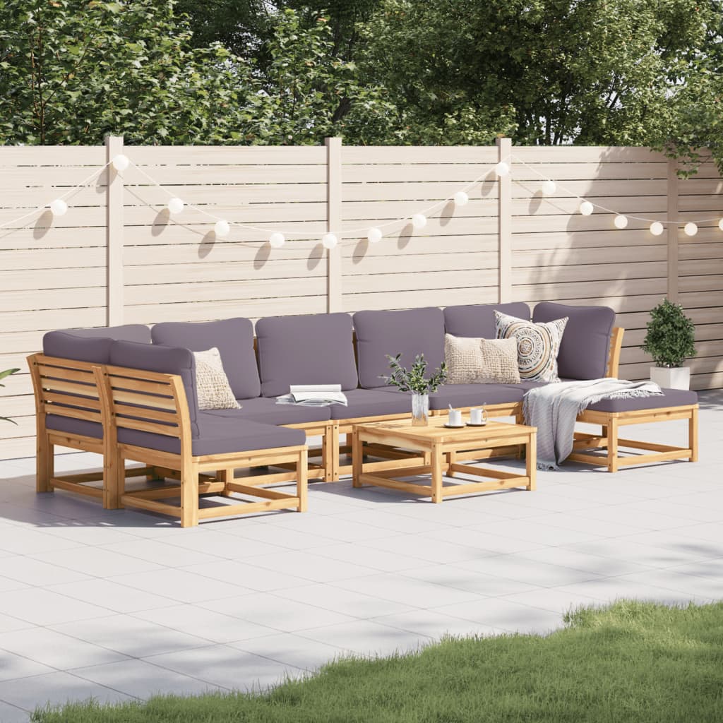 3-Tlg. Garten-Lounge-Set Mit Kissen Massivholz Akazie
