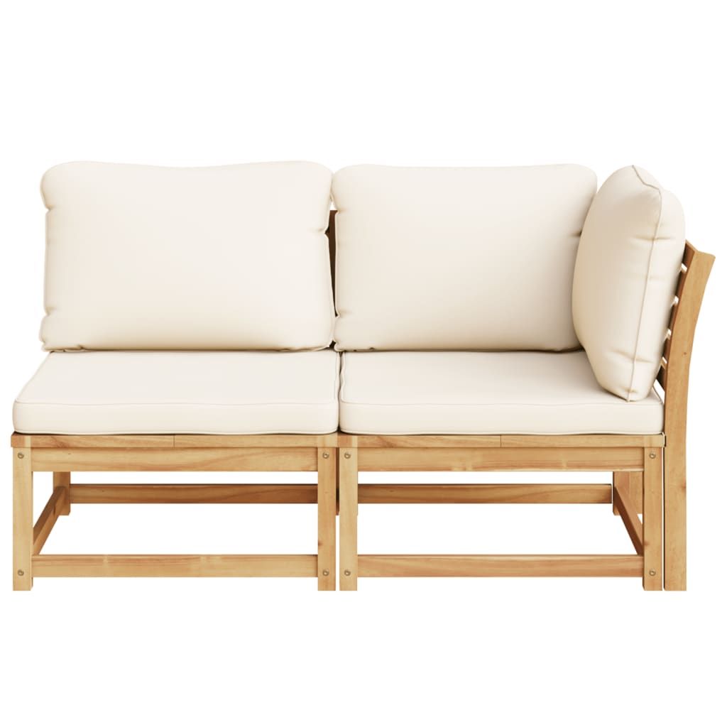 2-Tlg. Garten-Lounge-Set Mit Kissen Massivholz Akazie