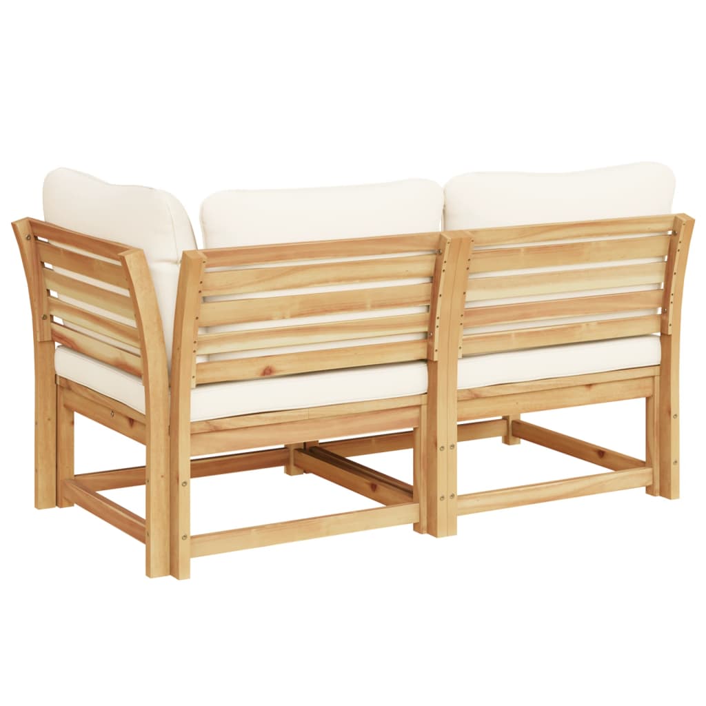 2-Tlg. Garten-Lounge-Set Mit Kissen Massivholz Akazie
