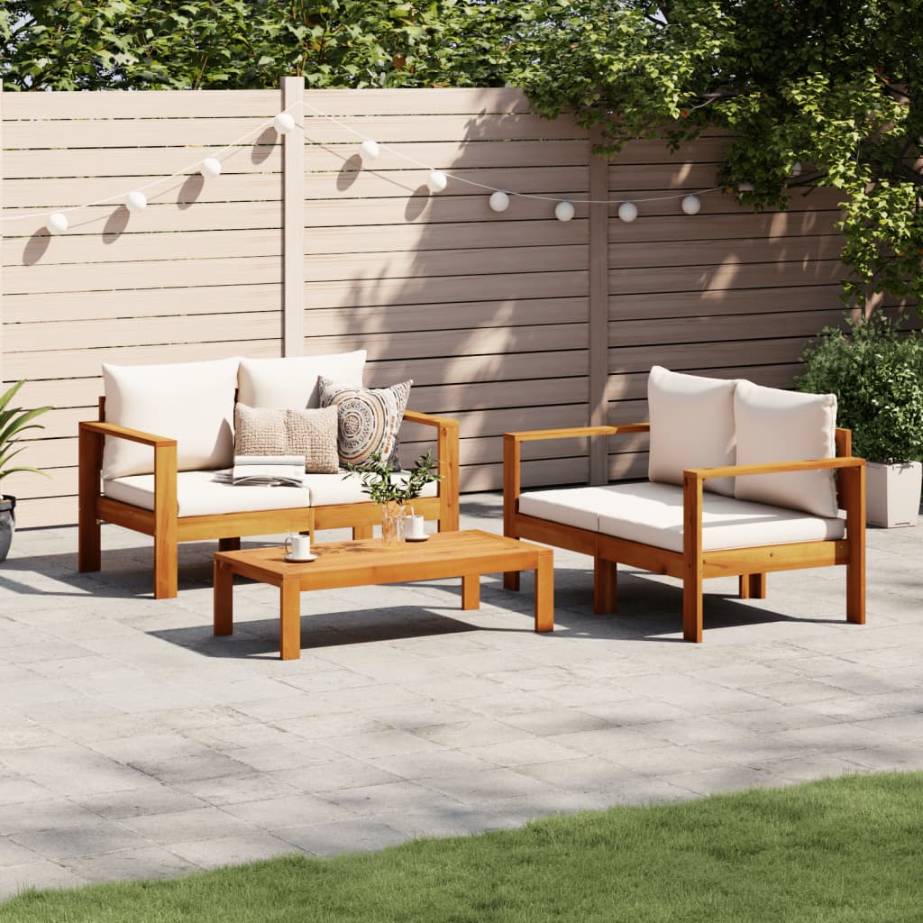 5-Tlg. Garten-Sofagarnitur Mit Kissen Massivholz Akazie