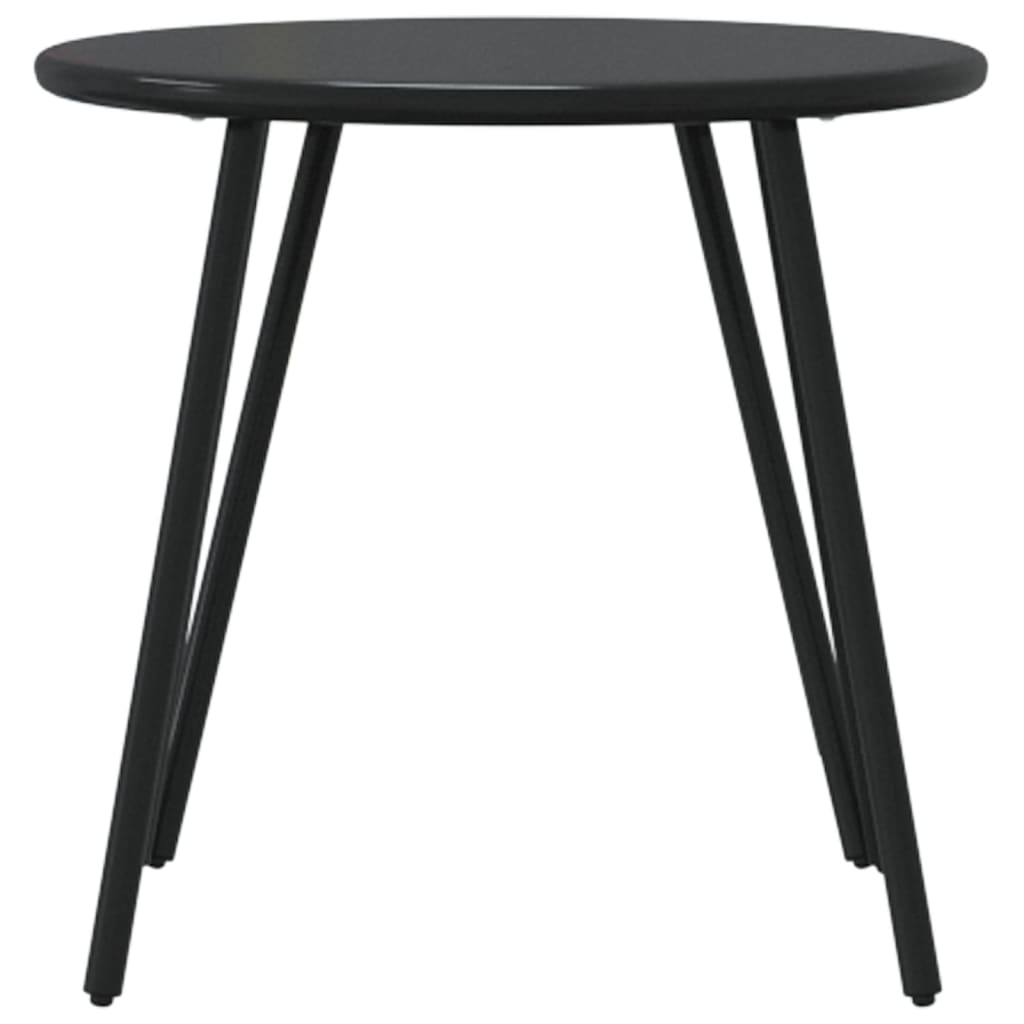 Garten-Couchtisch 2 Stk. Rund Schwarz Pulverbeschichteter Stahl Schwarz