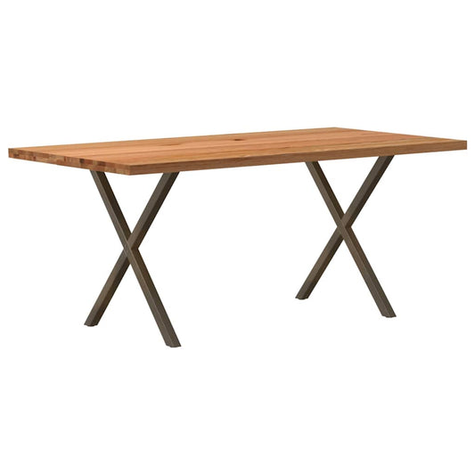 Esstisch Hellbraun 180X90X74 Cm Massivholz Eiche Rechteckig Natural Steel