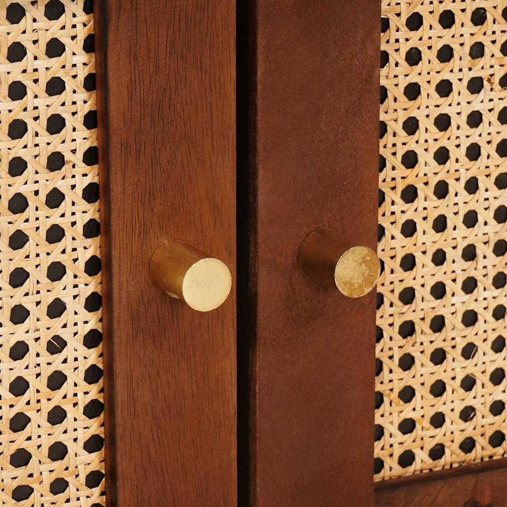 Kaffee-Tische Braun 80 X 50 X 40 Cm Rohr Und Massives Mangoholz