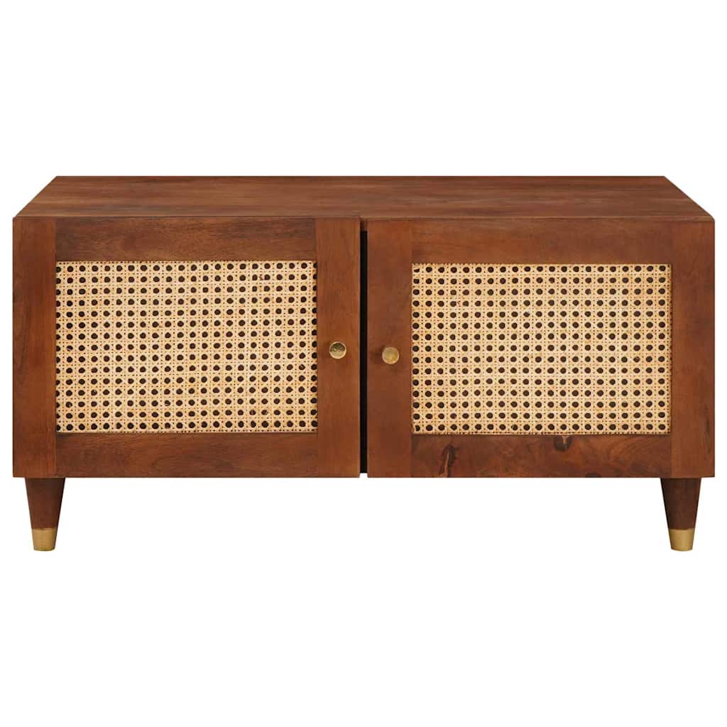 Kaffee-Tische Braun 80 X 50 X 40 Cm Rohr Und Massives Mangoholz