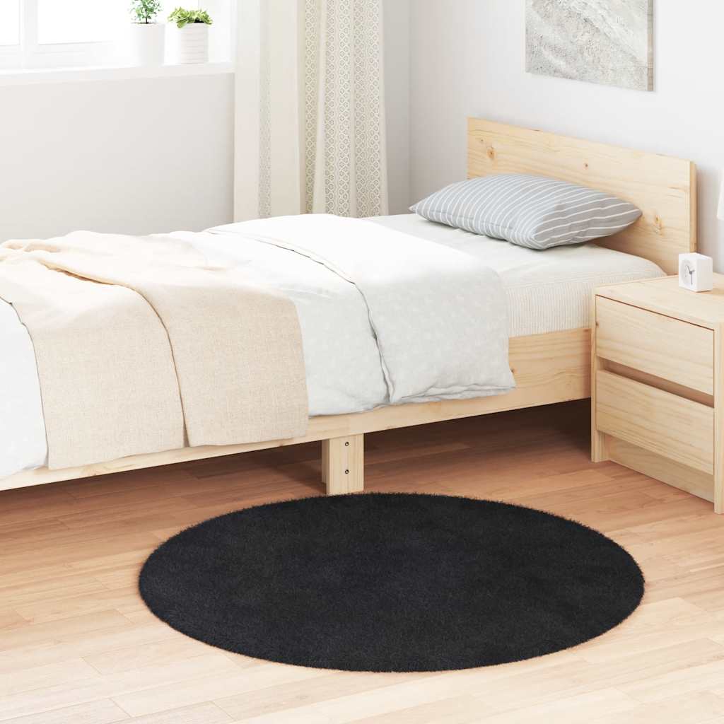 Teppich Shaggy Hochflor Navarra Polyester Schwarz